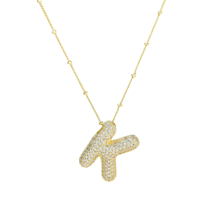 Savannah | Diamond Bubble Letter Necklace