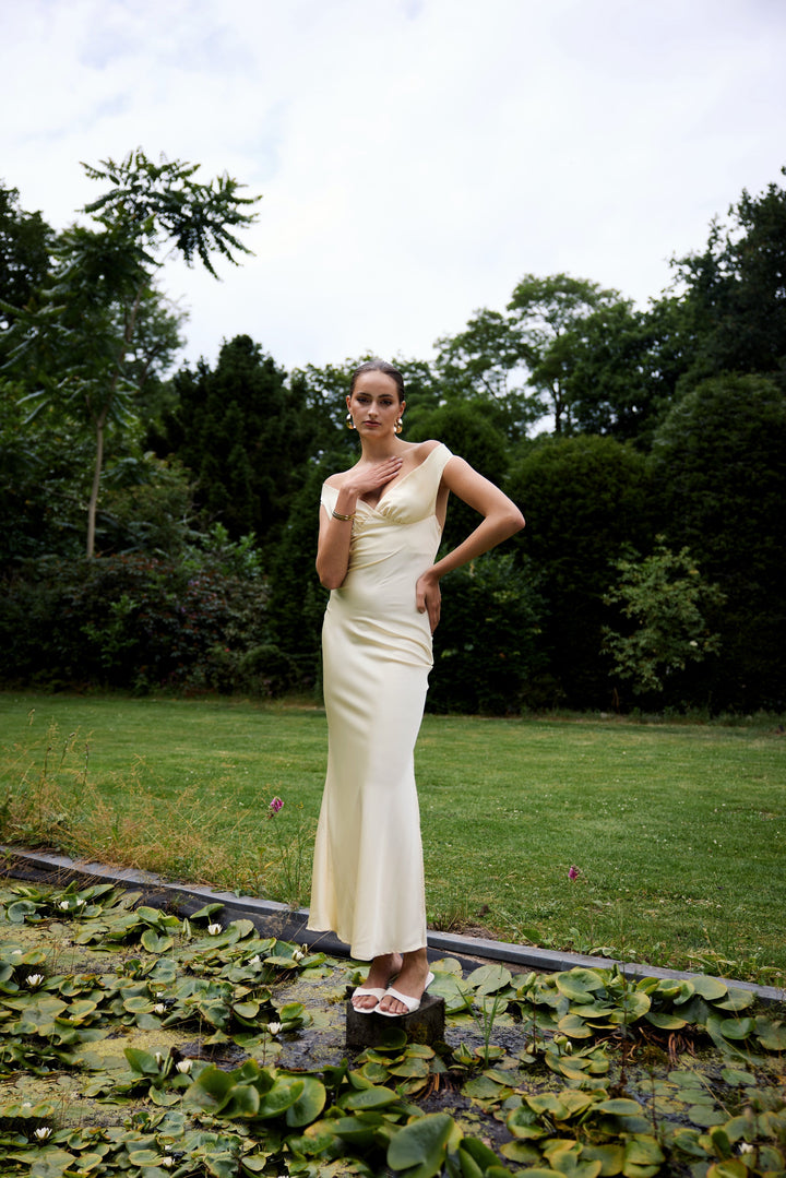 Emory | Satin Open-Back Maxi Dress