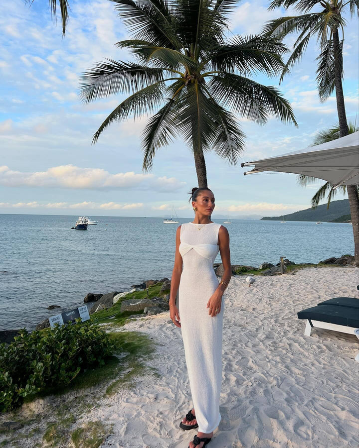 Mika | Round Neck Knitted Maxi Dress