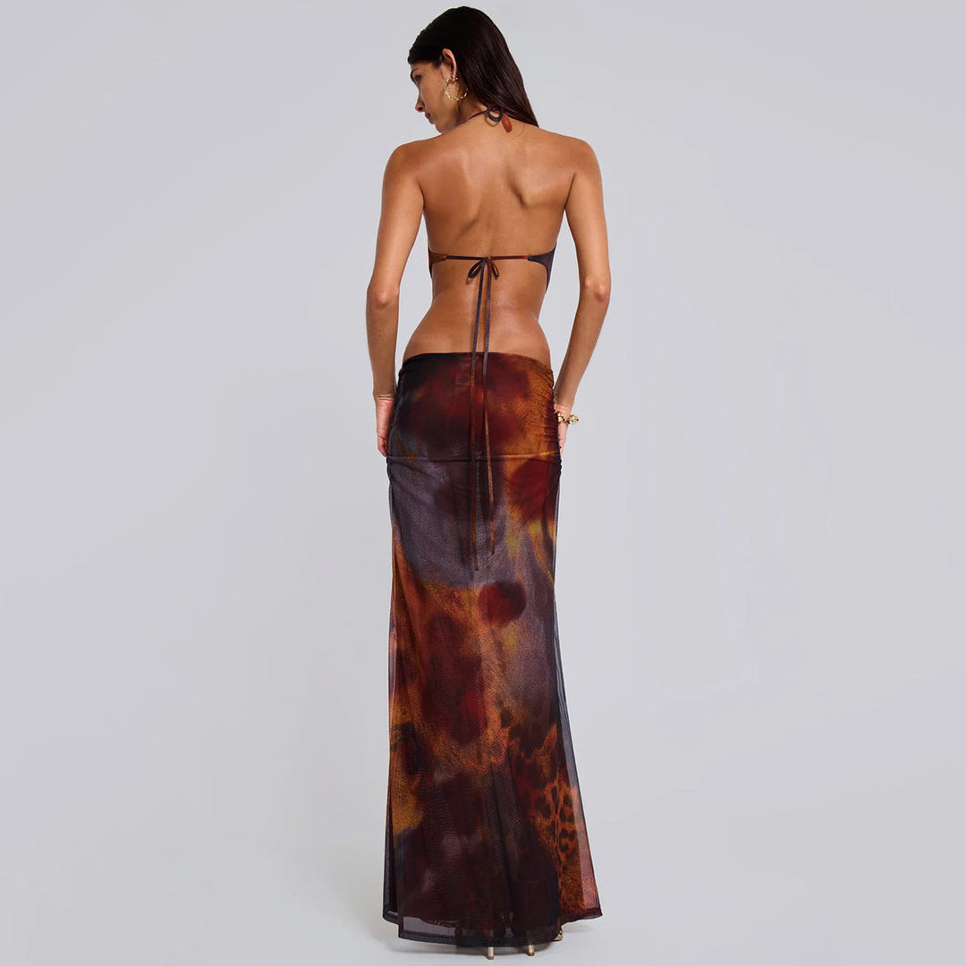 Tiana | Slim-Fit Open Back Cutout Maxi Dress