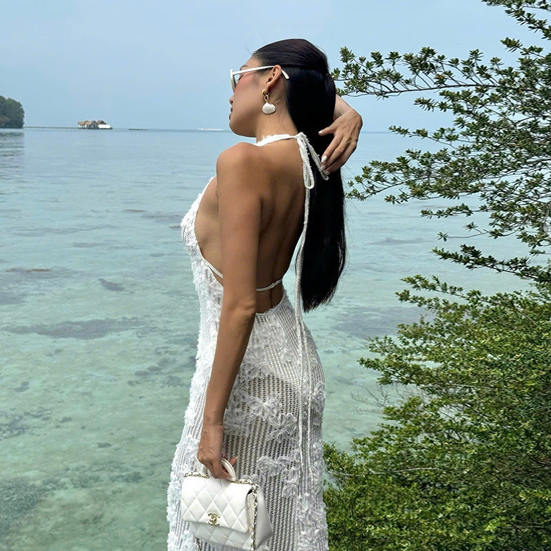 Arlette | Hanging Neck Sleeveless Maxi Dress