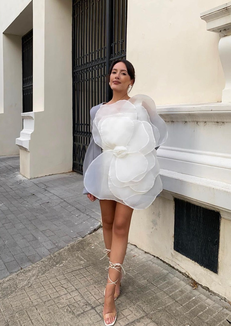 Bianca | Flower One Shoulder Mini Dress