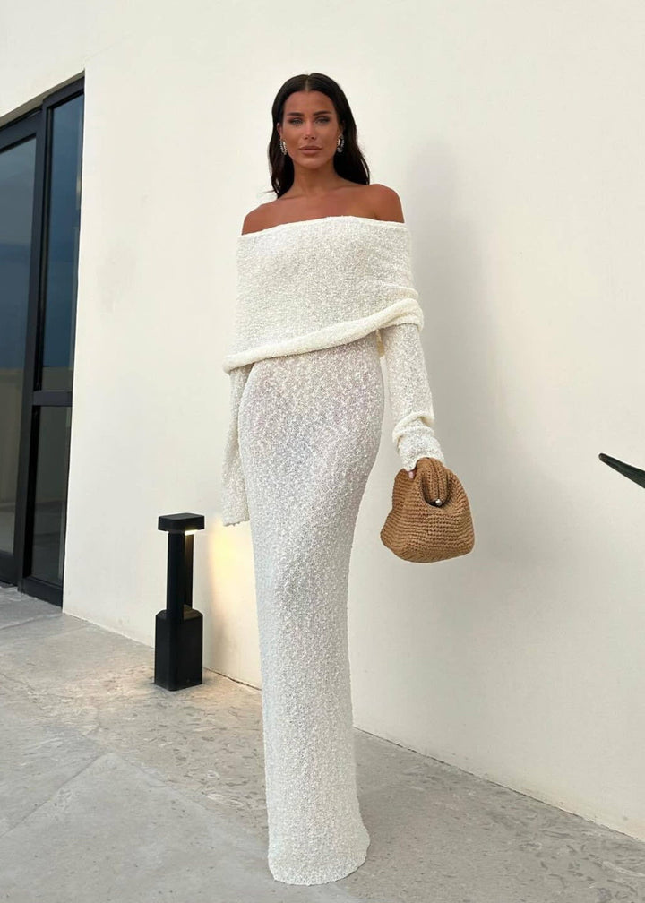 Nayara | Maternity Elegant Off Shoulder Maxi Dress