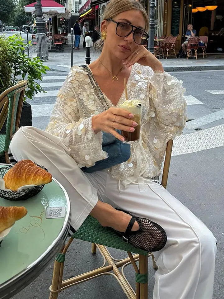 Rhea | Glamorous Sparkling Blouse