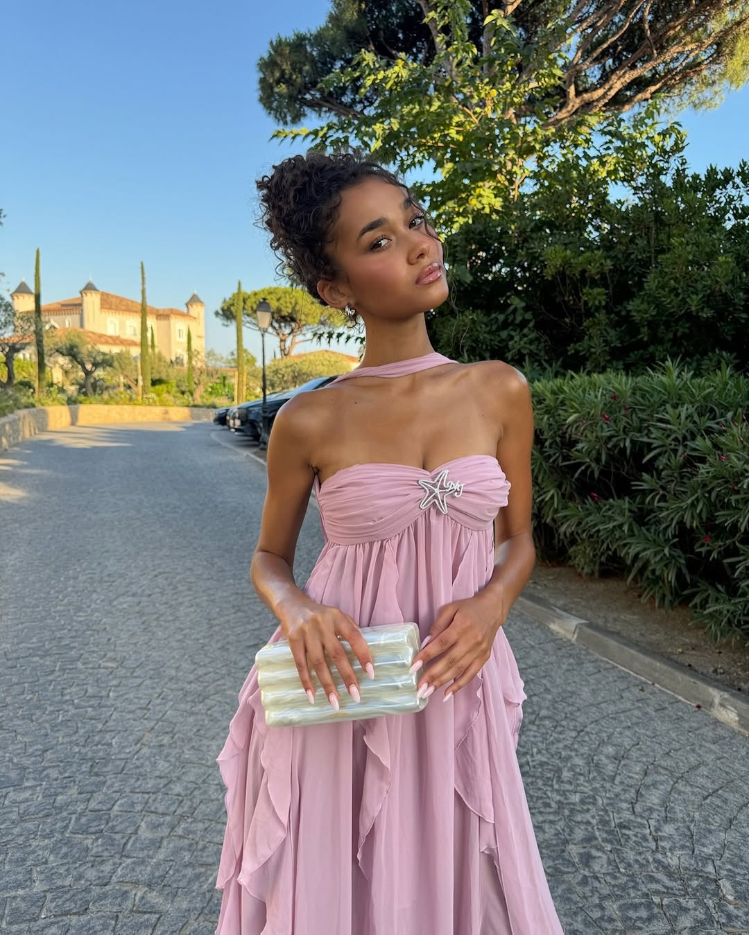 Collins | Ruffle Strapless Maxi Dress