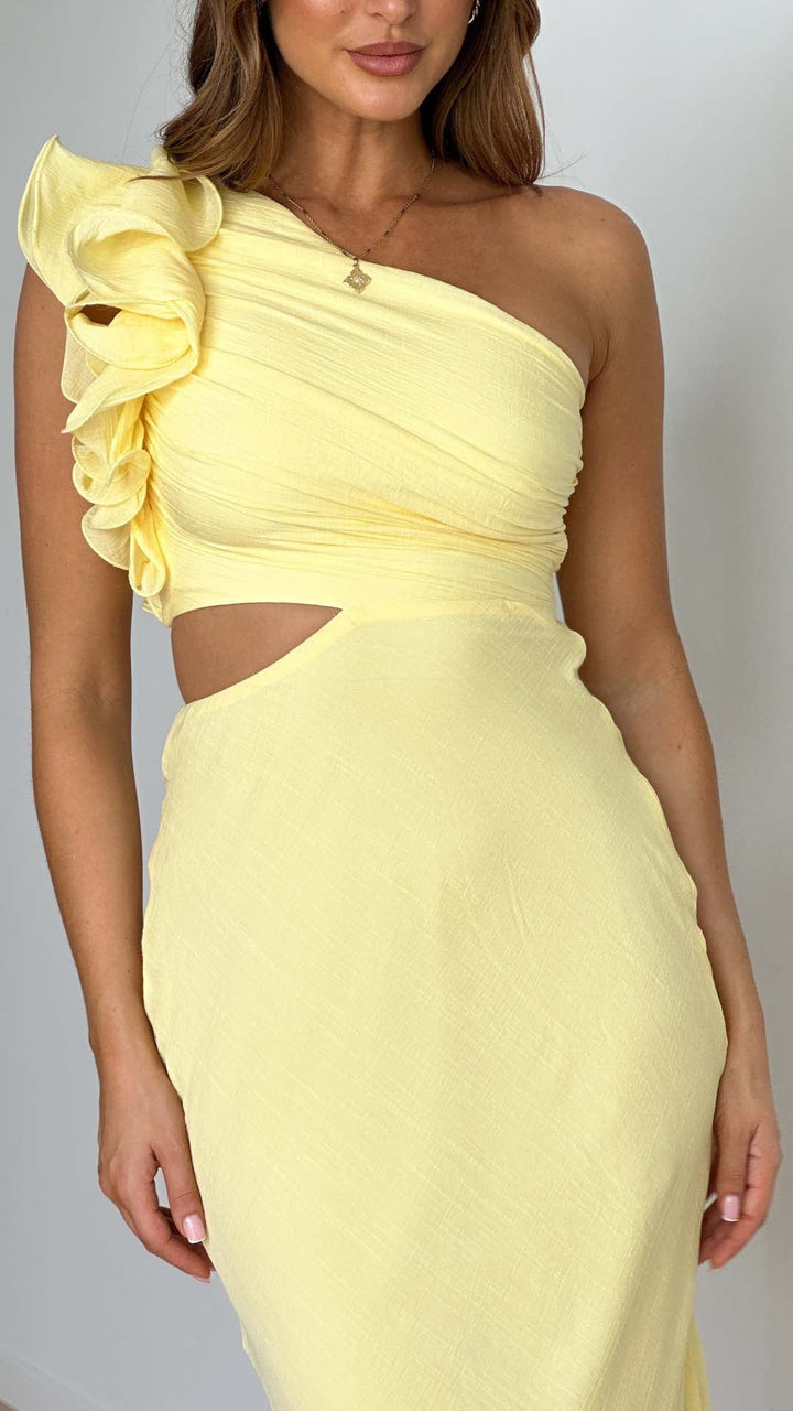 Blavor | One-Shoulder Cutout Maxi Dress