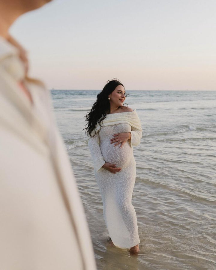 Nayara | Maternity Elegant Off Shoulder Maxi Dress